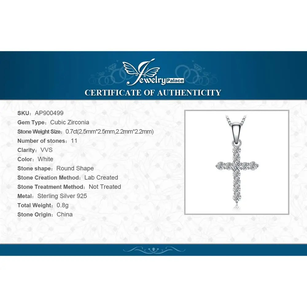 Gold Cross Pendant Necklace — S925 Sterling Silver & Zirconia