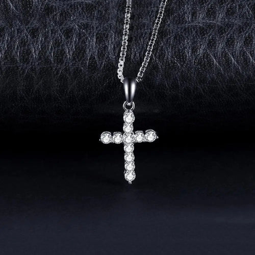 Gold Cross Pendant Necklace — S925 Sterling Silver & Zirconia