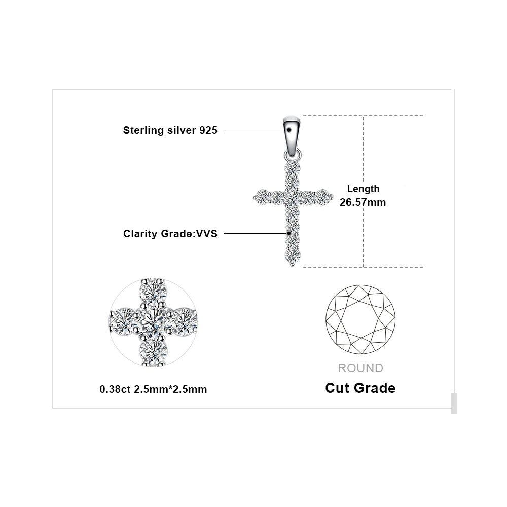 Gold Cross Pendant Necklace — S925 Sterling Silver & Zirconia