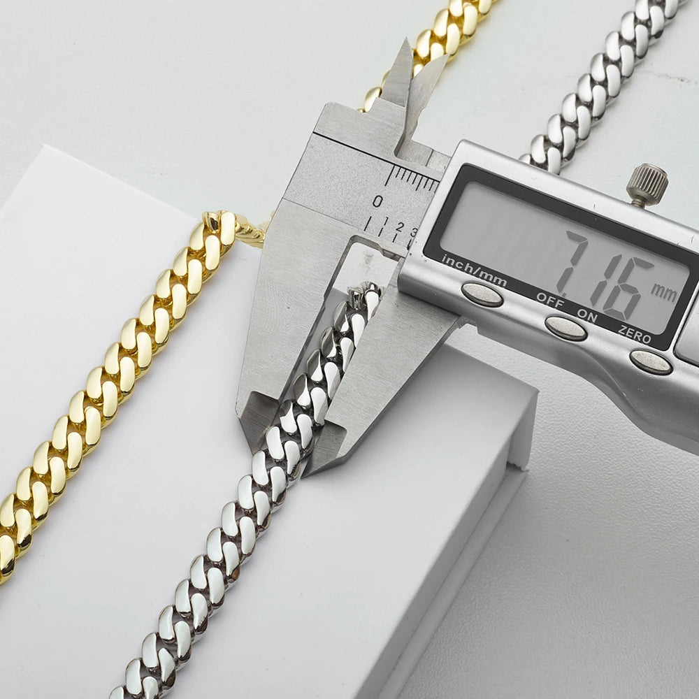 14K Gold Plated Moissanite Cuban Link Chain — S925 Sterling Silver
