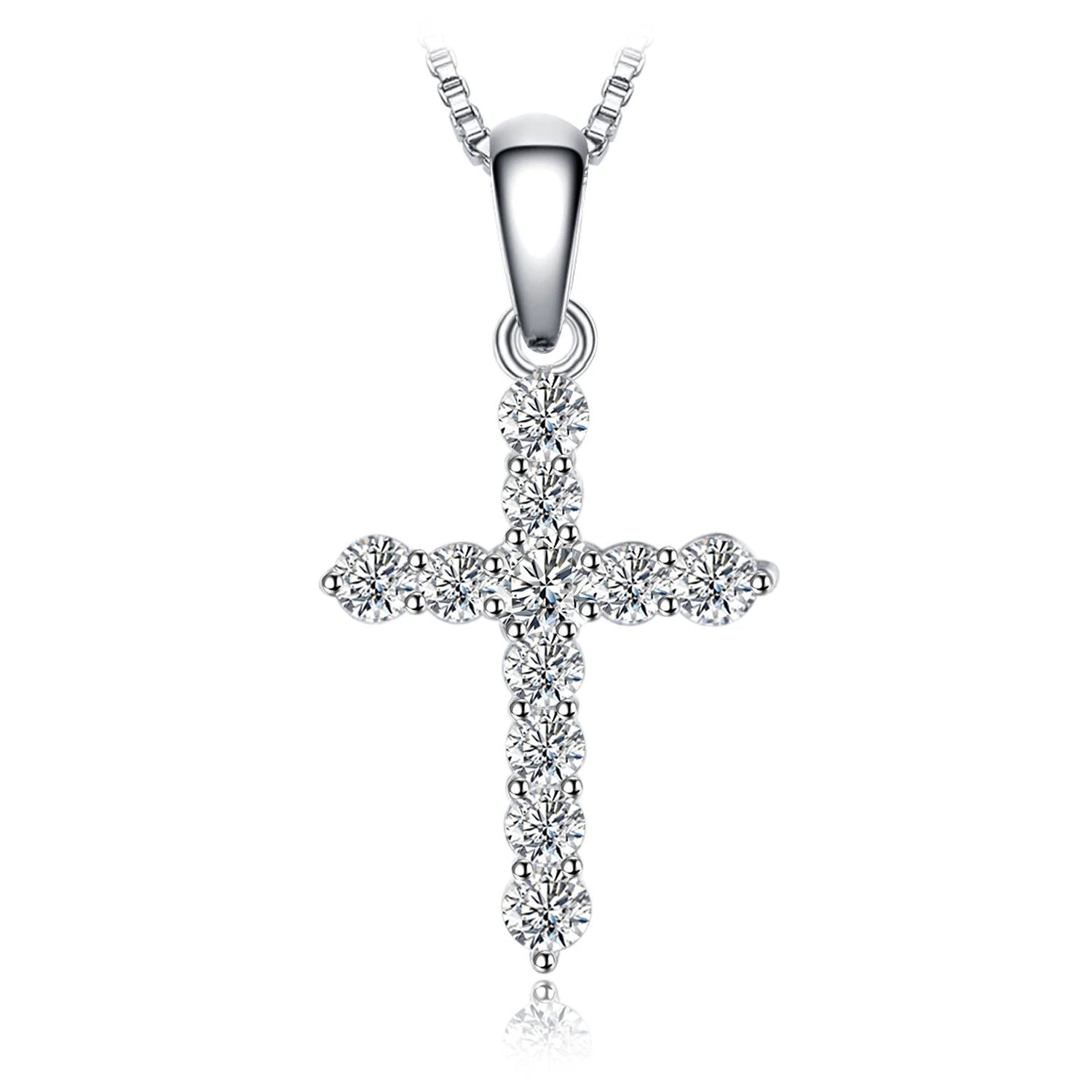 Gold Cross Pendant Necklace — S925 Sterling Silver & Zirconia