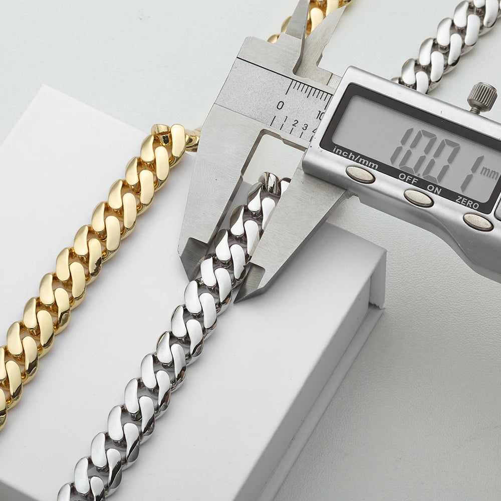 14K Gold Plated Moissanite Cuban Link Chain — S925 Sterling Silver