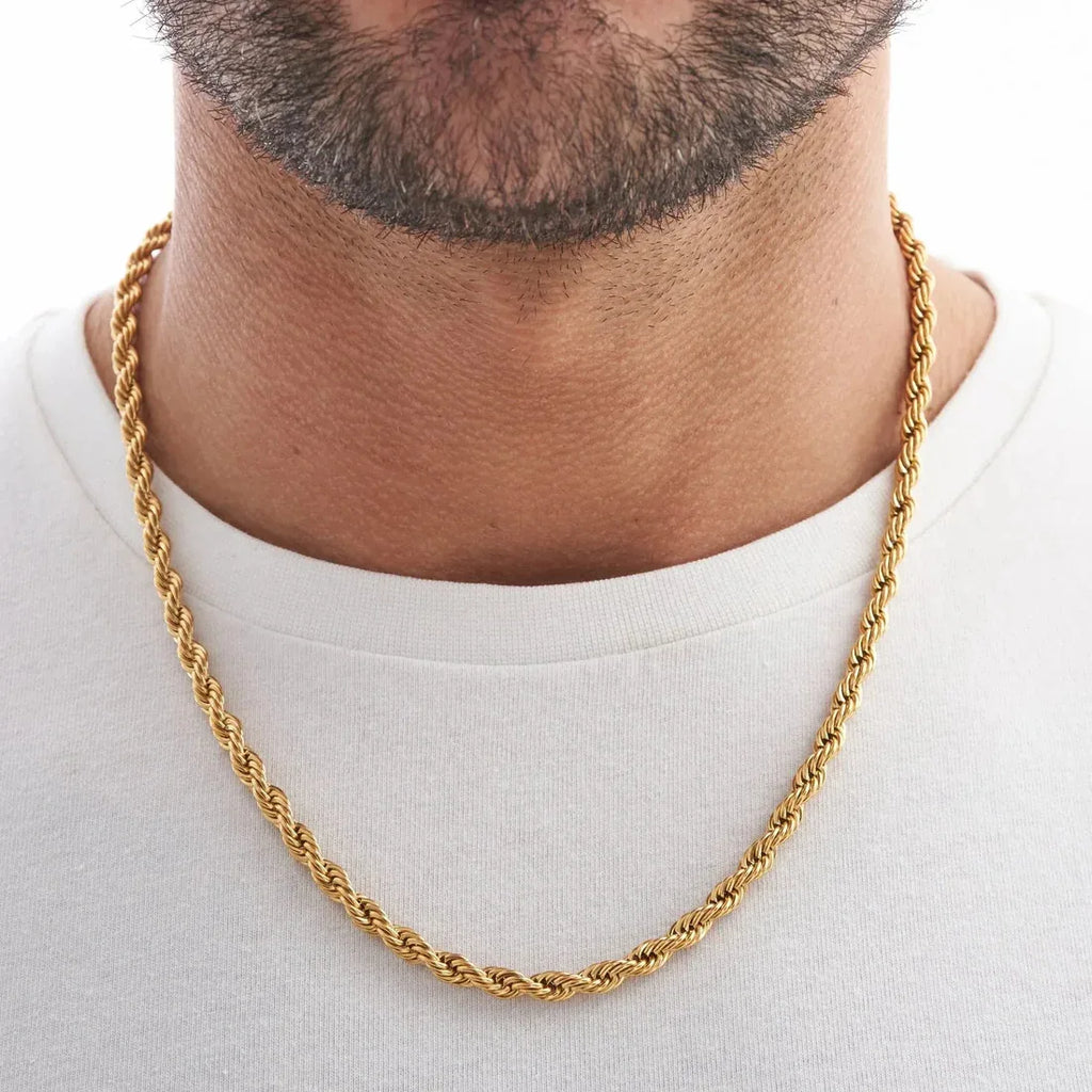 18K Gold-Plated 925 Silver Rope Chain