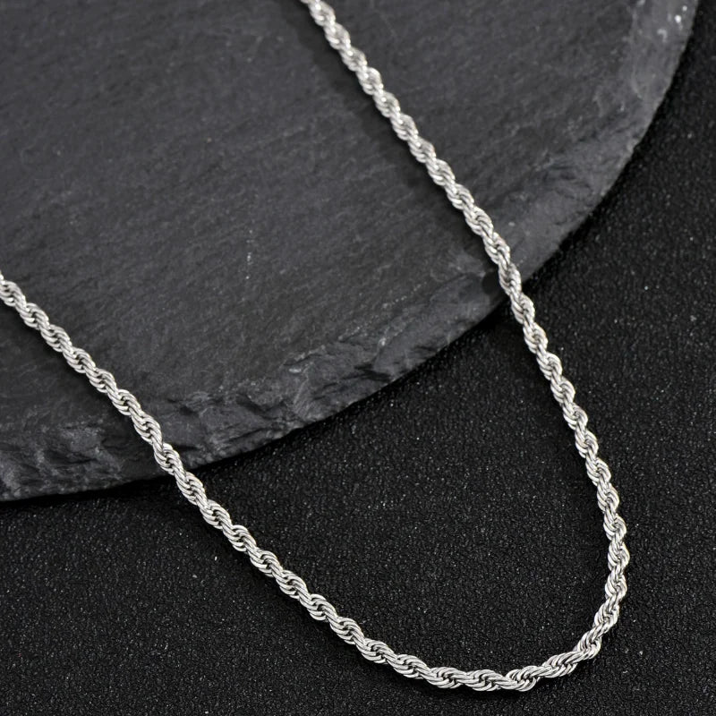 18K Gold-Plated 925 Silver Rope Chain