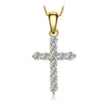 Gold Cross Pendant Necklace — S925 Sterling Silver & Zirconia