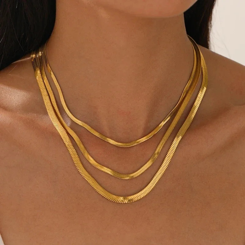 18K Gold-Plated 925 Silver Snake Chain
