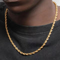 18K Gold-Plated 925 Silver Rope Chain