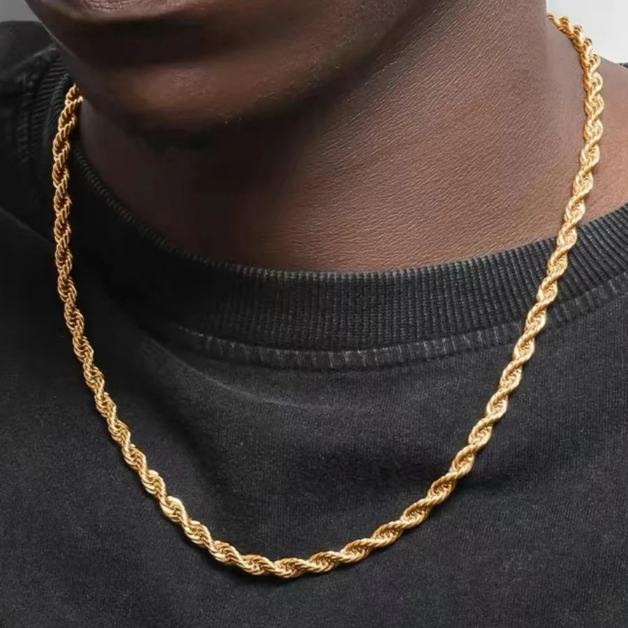 18K Gold-Plated 925 Silver Rope Chain